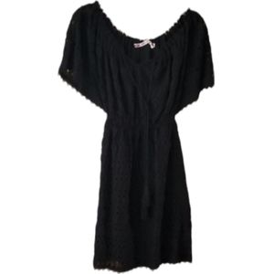 Chelsea & Violet Womans Off‎ the Shoulder Boho Black Lace Dress Size Medium
